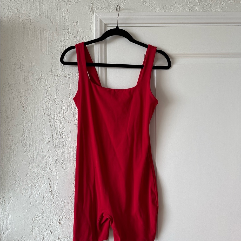 Red Sleeveless Romper